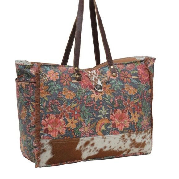 Myra Bag Fyole Canvas & Hairon Weekender Bag - Picture 5 of 10